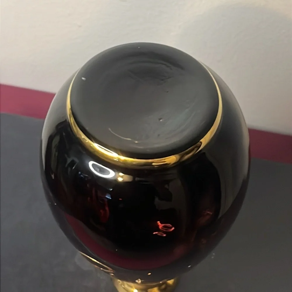 Bohemian Czech Art Glass Moser‎ Style Amethyst Floral Decanter (No Stopper)